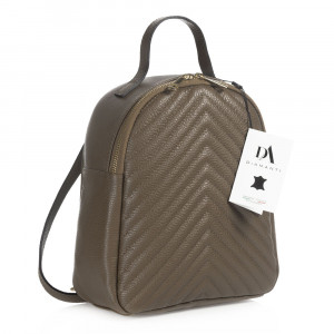Rucsac dama din piele naturala DiAmanti Tommaso Taupe Scuro